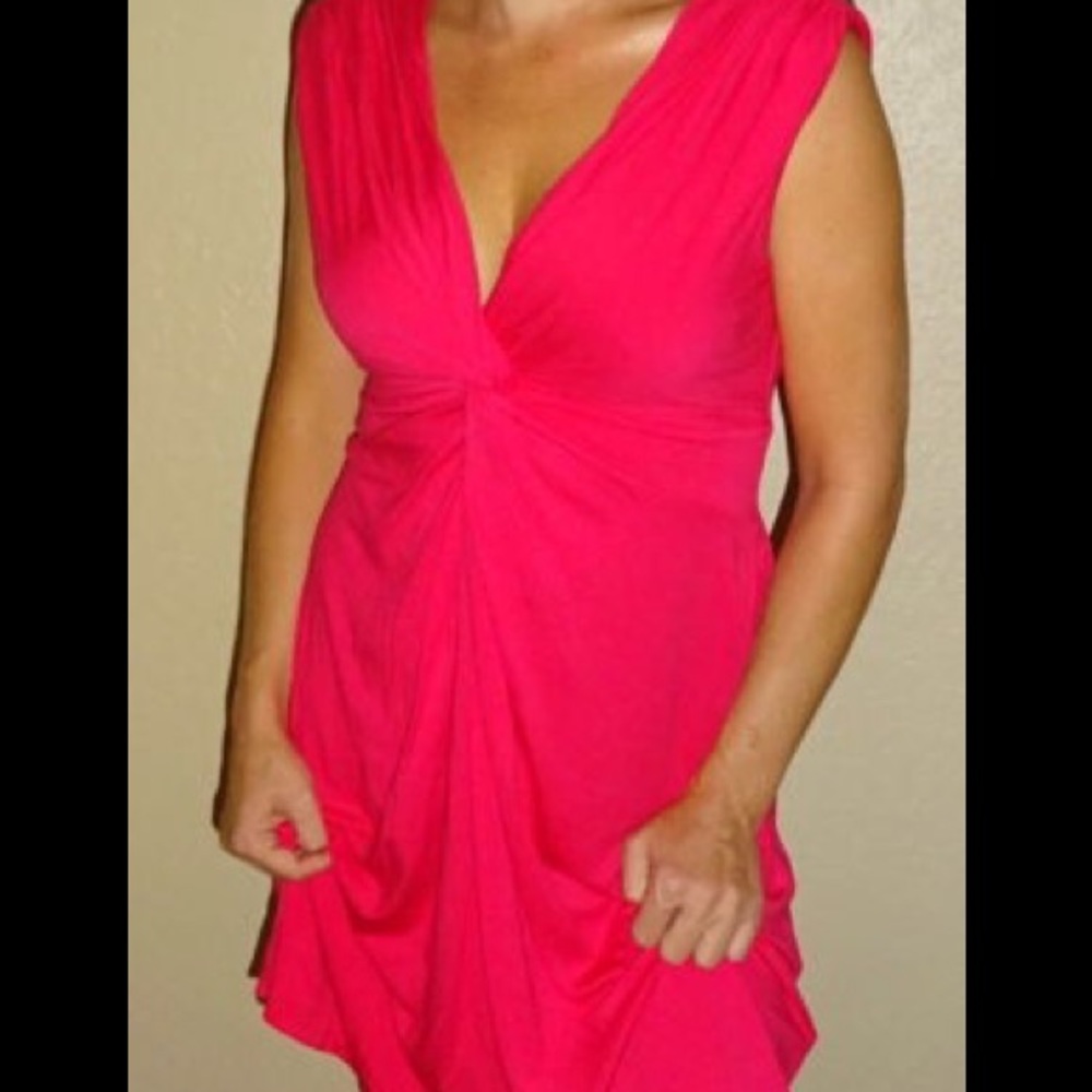 Express Valentines Day pink chic jersey knit sun dress